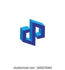 Letra DP o logotipo de monograma S 3D