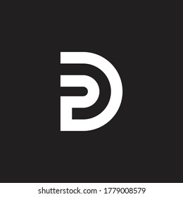 letter dp simple geometric linear logo vector