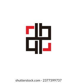 letter dp square geometric arrow logo vector 