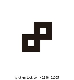 Letter dP square geometric symbol simple logo vector