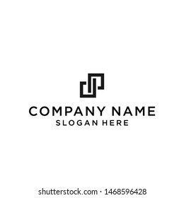 letter dp square logo design vector illustration template