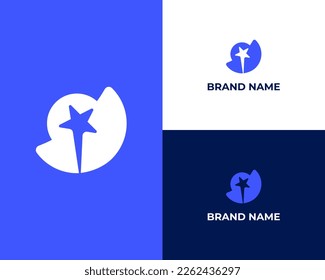 Letter DP with star Abstract Modern business logo design template