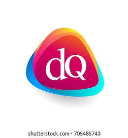 Letter DQ logo in triangle shape and colorful background, letter combination logo design for company identity.