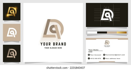 Letter Dq or qD monogram logo with business card design
