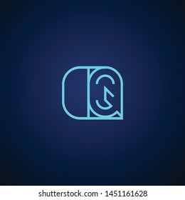 letter DQ QD Q D Clean and Minimal Initial Based Logo Design