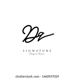 Letter DQ Signature Logo Template - Vector