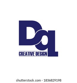 Letter DQ simple monogram logo design vector