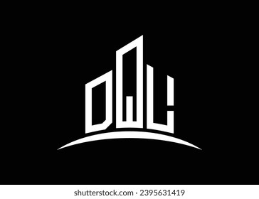 Letra DQL construyendo la plantilla de diseño del logotipo del monólogo del vector. Construyendo el logotipo de DQL de forma.