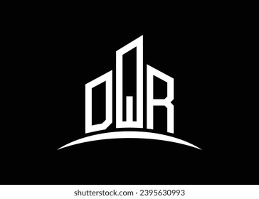 Letter DQR building vector monogram logo design template. Building Shape DQR logo.