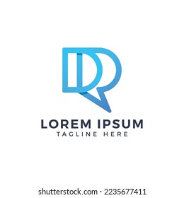 Letter DR Chat Bubble Logo