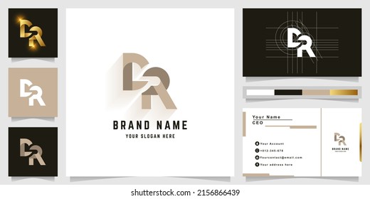 Buchstaben DR oder CR-Monogramm-Logo mit Visitenkartendesign