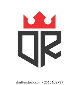 Letra DR Crown Logo. Crown on Letter DR Logo Design Template