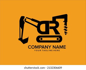 letter DR and heavy equipment for construction 