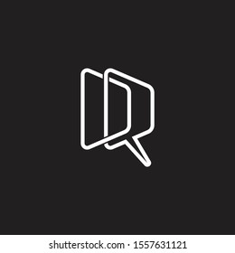 letter dr line bubble talk design logo vector