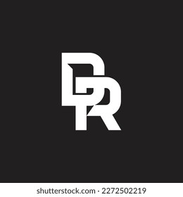 letter dr linked geometric overlap logo vector 