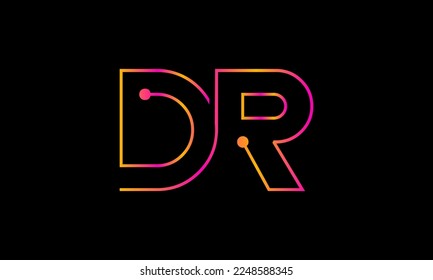 Letter DR logo design. DR logo monogram design vector