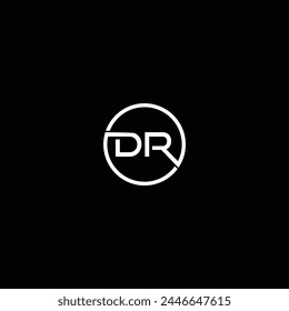 Plantilla de Vector simple de diseño de logotipo de letra DR