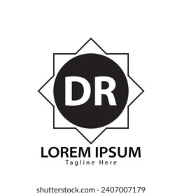 Buchstaben des DR-Logos. DR-Logo-Design, Vektorgrafik für Kreativunternehmen, Unternehmen, Industrie