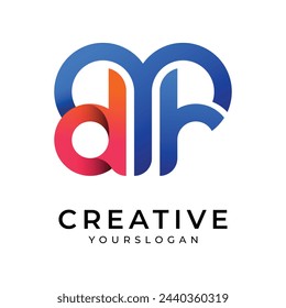 Letter dr logo, vector colorful gradient logo design template