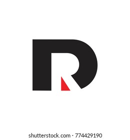 letter dr negative space design logo vetor