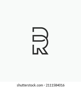 Buchstaben DR RD DBR RB minimales Logo-Design Vektorgrafik