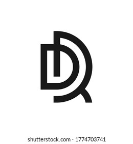 letter DR RD logo design template