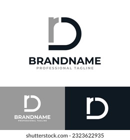 Letter DR or RD Monogram Logo, suitable for any business with DR or RD initials