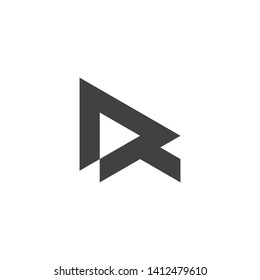 letter dr simple geometric line logo vector