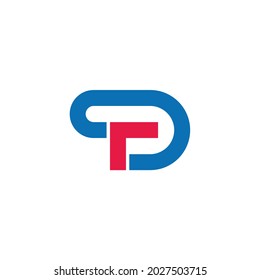 letter dr simple geometric line colorful logo vector