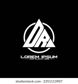 Letter DR triangle logo design vector