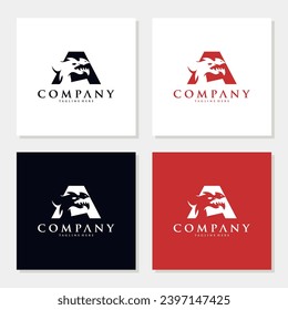 letter A dragon logo dragon letter A concept

