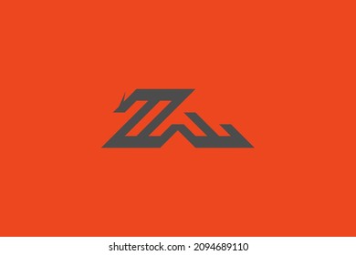 Letra A dragón diseño de logotipo fuerte único