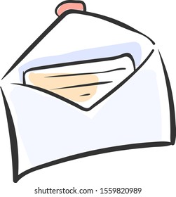Letter draw, illustration, vector on white background.