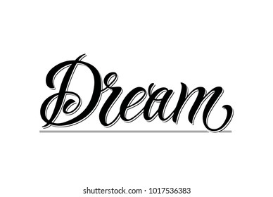 Letter Dreams Logo. Artistic design for a logo, greeting cards, invitations, posters, banners, seasonal greetings illustrations.