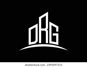Letter DRG Building Vektorgrafik Monogramm Logo Design Vorlage. Building Shape DRG Logo.