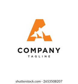 Letra A Vector de icono de logotipo de taladro