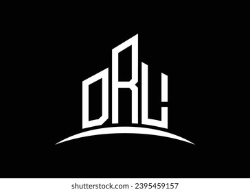 Letter DRL building vector monogram logo design template. Building Shape DRL logo.