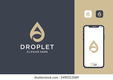 letter a drop logo design premium vector