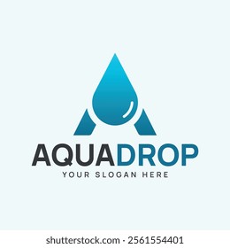 Letter A and Droplet Simple Logo Design Template, Droplet Minimal Logo, Abstract Letter A Symbol, Modern Water Logo Design for your business.