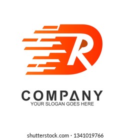letter DR/RD logo with fast motion shape