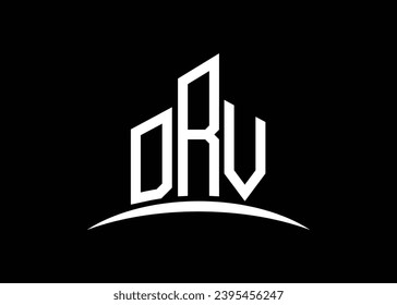 Letter DRV Building Vektorgrafik-Monogramm Logo Design-Vorlage. Building Shape DRV Logo.