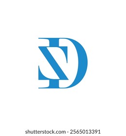 letter ds blue font simple elegant logo vector 