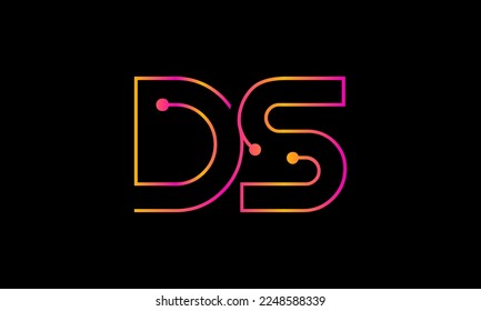 Diseño del logotipo de la carta DS. Vector de diseño de monograma del logotipo DS