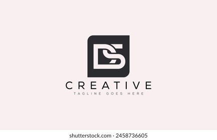 Ilustración vectorial de Plantilla de diseño de logotipo de letra DS