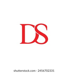 letra ds rojo simple font logo Vector 