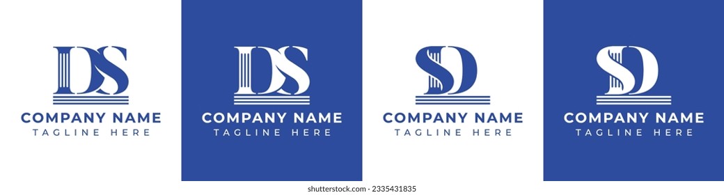 Letter DS and SD Pillar logo, suitable for business with SD or DS related to Pillar.