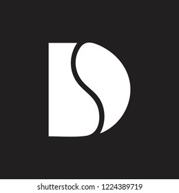 letter ds simple geometric curves logo