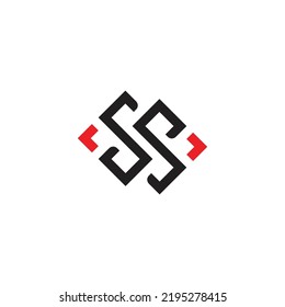 letter ds square arrows geometric linear logo vector