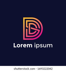 letter DSD logo design simple shape element template