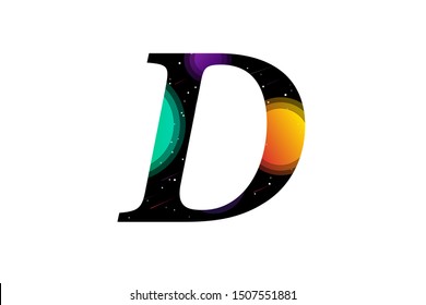 letter D,Space character for science,alphabet Space